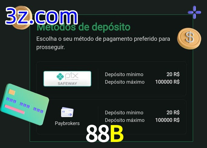 O cassino 88B oferece uma grande variedade de métodos de pagamento